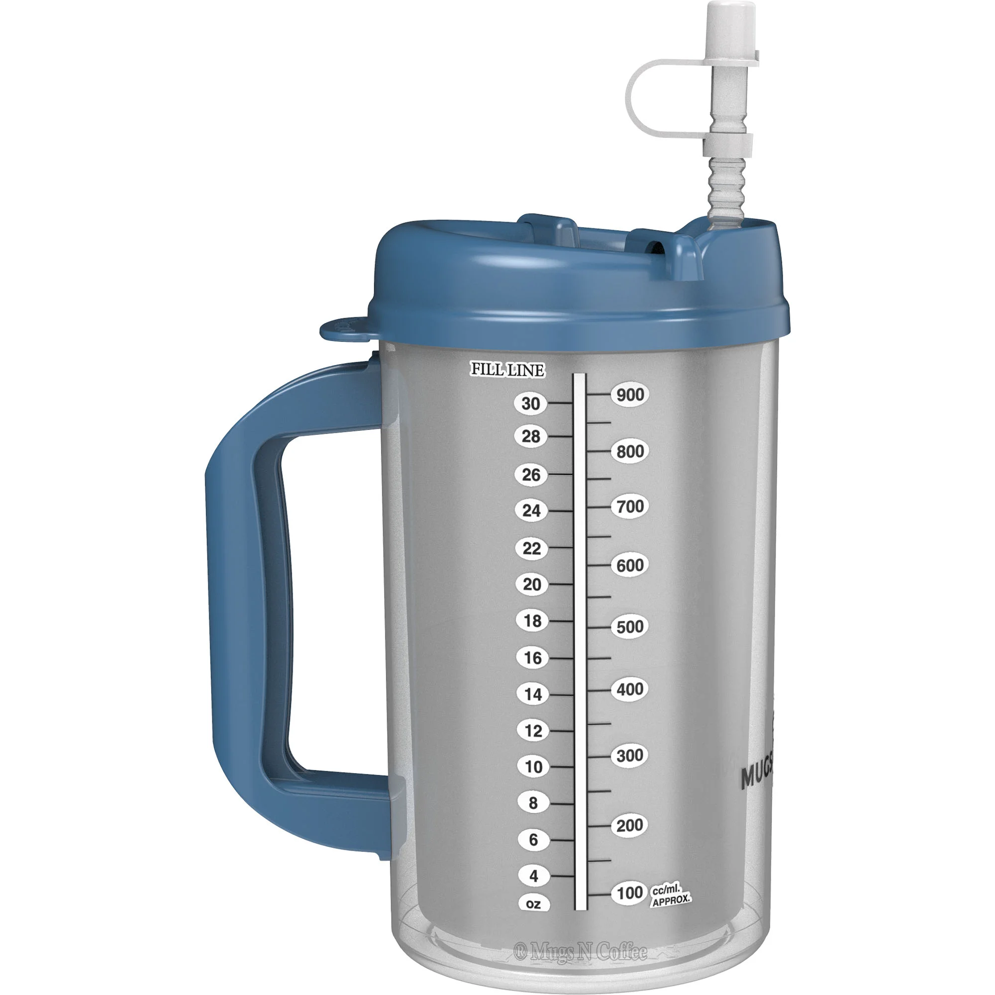 Double Wall Insulated Mug Pearl Blue Lid 32 oz