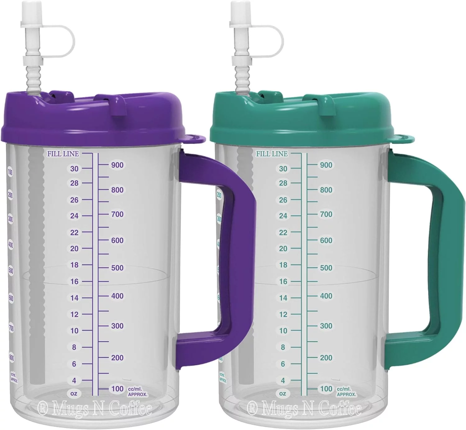 32 oz Insulated Mugs 1-Teal 1-Purple
